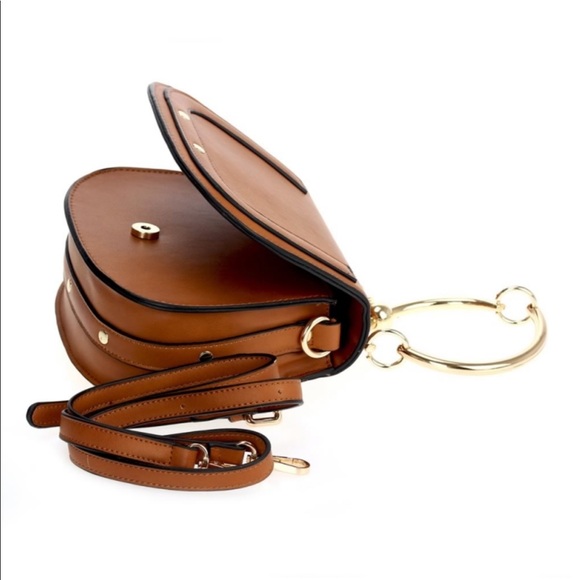 Premium Vegan Leather Luxe Metal Ring bag - Picture 3 of 5